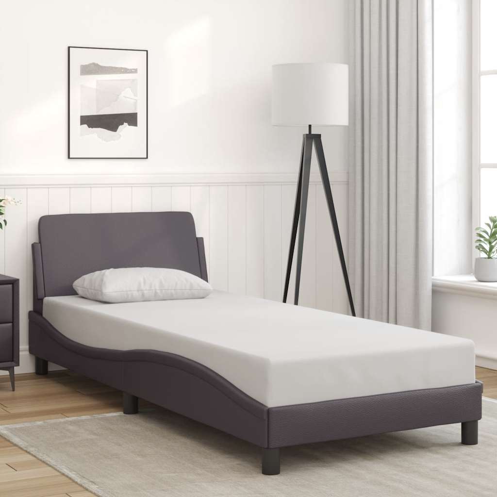 Bettgestell "Dover" Grau 90x200 cm Kunstleder
