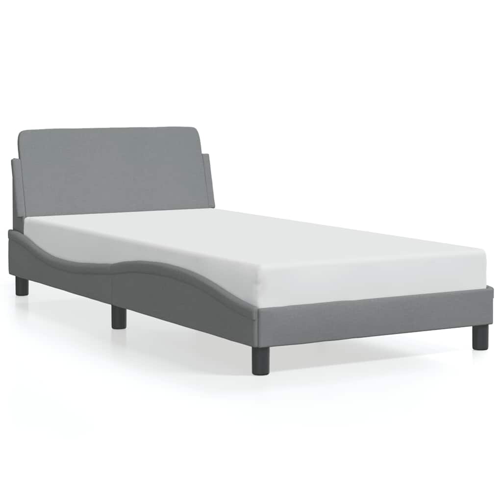 Bettgestell "Dover" Hellgrau 100x200 cm Stoff