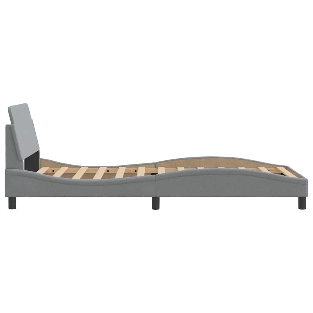 Bettgestell "Dover" Hellgrau 100x200 cm Stoff