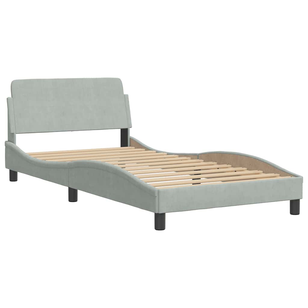 Bettgestell "Dover" Hellgrau 100x200 cm Samt