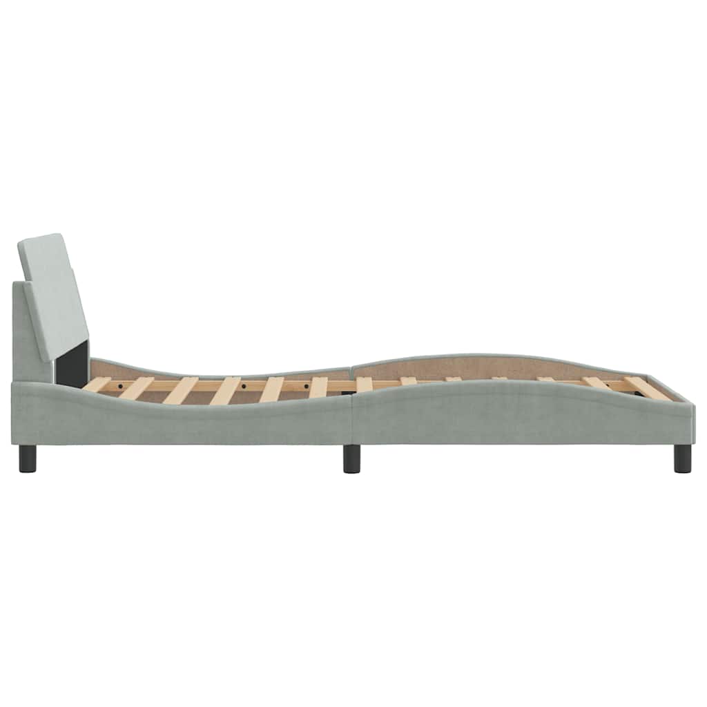 Bettgestell "Dover" Hellgrau 100x200 cm Samt