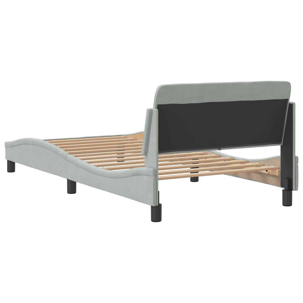 Bettgestell "Dover" Hellgrau 100x200 cm Samt
