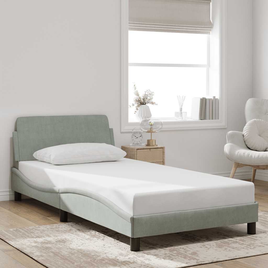 Bettgestell "Dover" Hellgrau 100x200 cm Samt