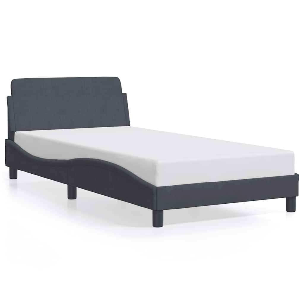 Bettgestell "Dover" Dunkelgrau 100x200 cm Samt