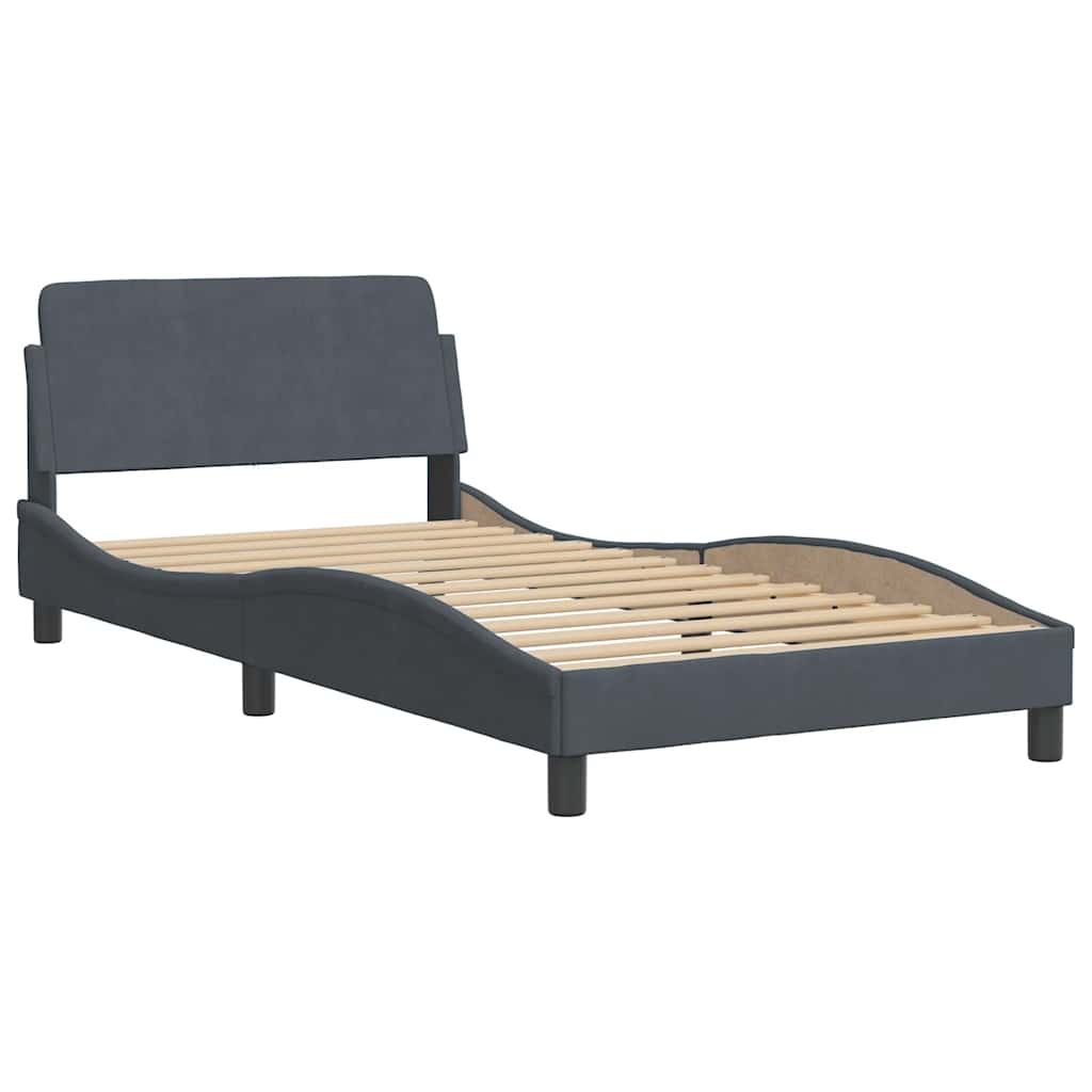 Bettgestell "Dover" Dunkelgrau 100x200 cm Samt