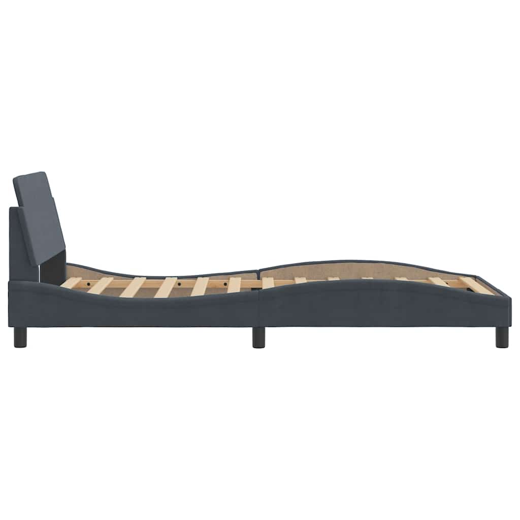 Bettgestell "Dover" Dunkelgrau 100x200 cm Samt