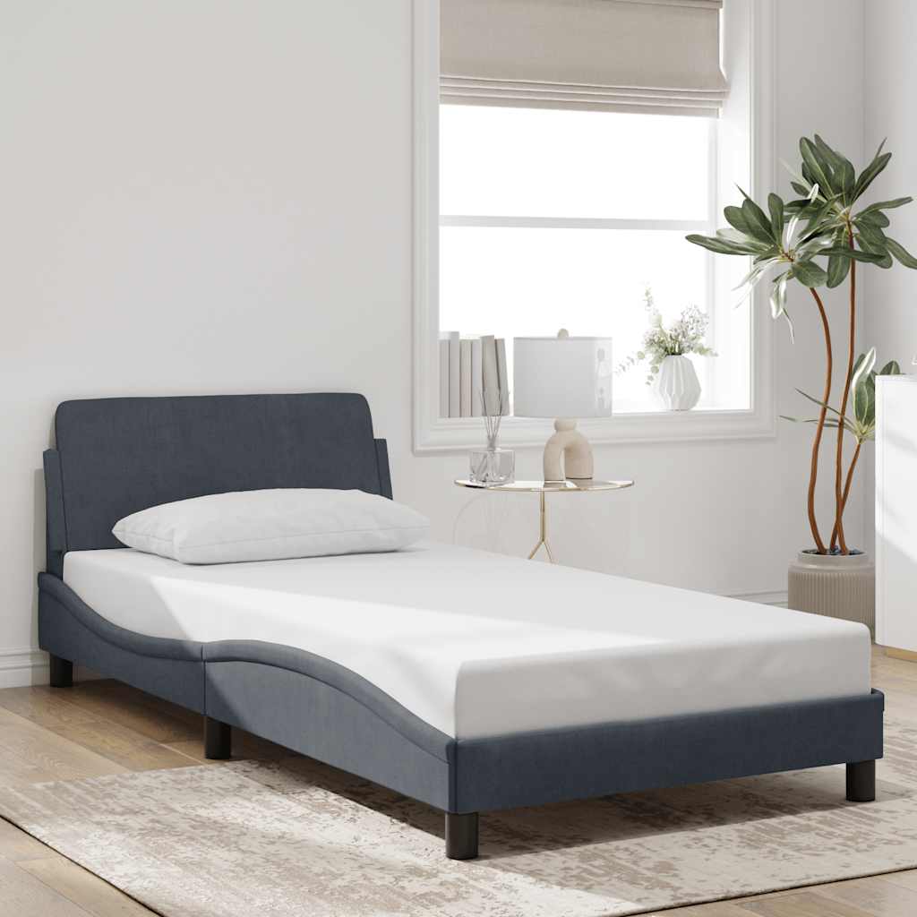 Bettgestell "Dover" Dunkelgrau 100x200 cm Samt