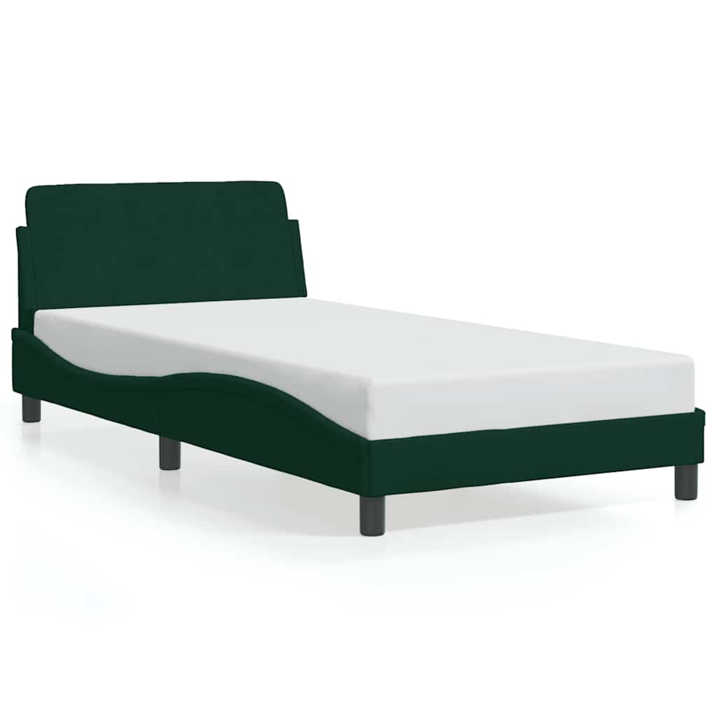 Bettgestell "Dover" Dunkelgrün 100x200 cm Samt
