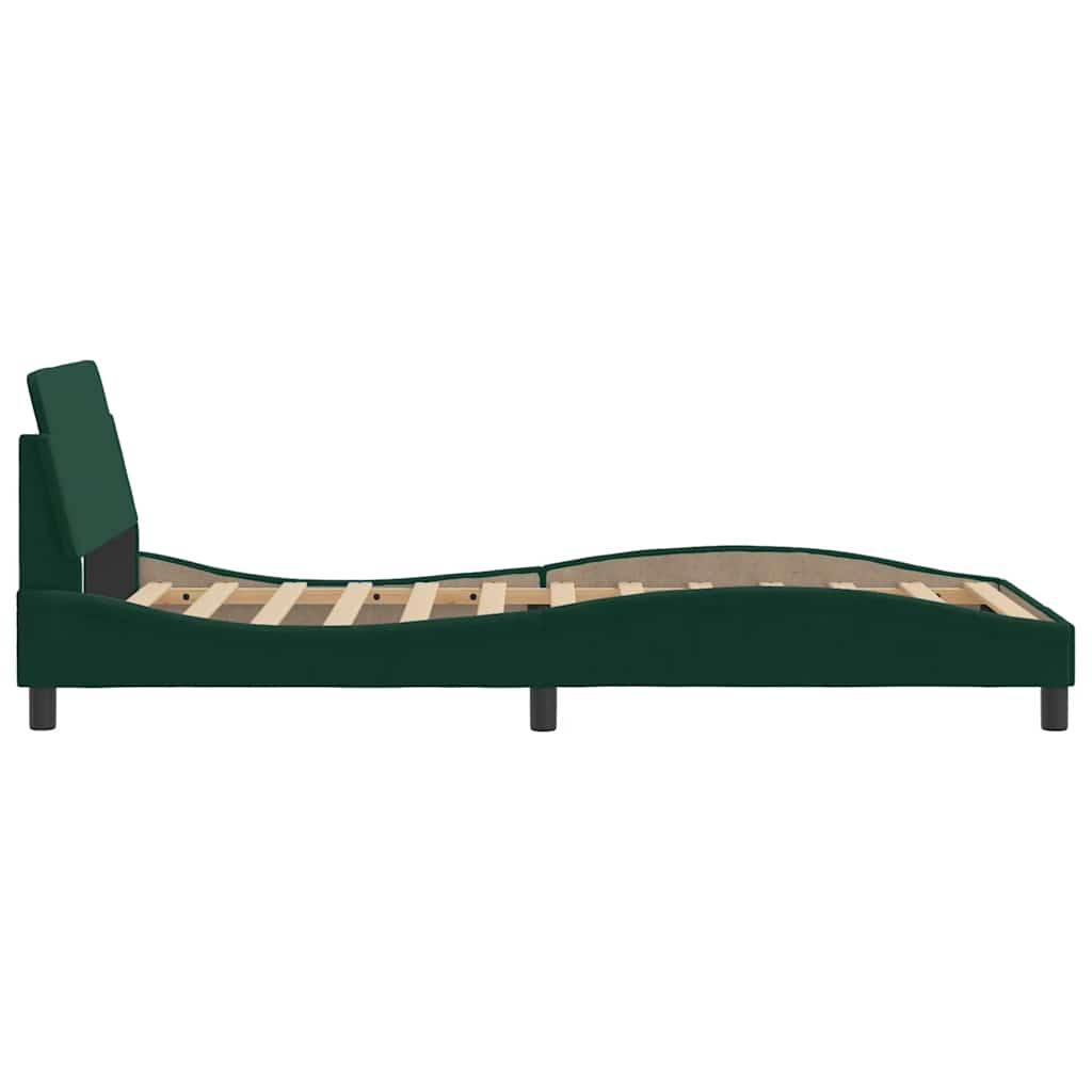 Bettgestell "Dover" Dunkelgrün 100x200 cm Samt