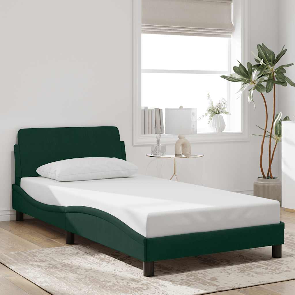 Bettgestell "Dover" Dunkelgrün 100x200 cm Samt