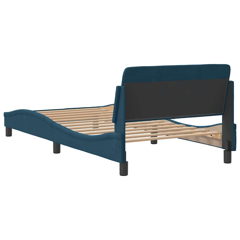 Bettgestell mit Kopfteil "Dover" Blau 100x200 cm Samt