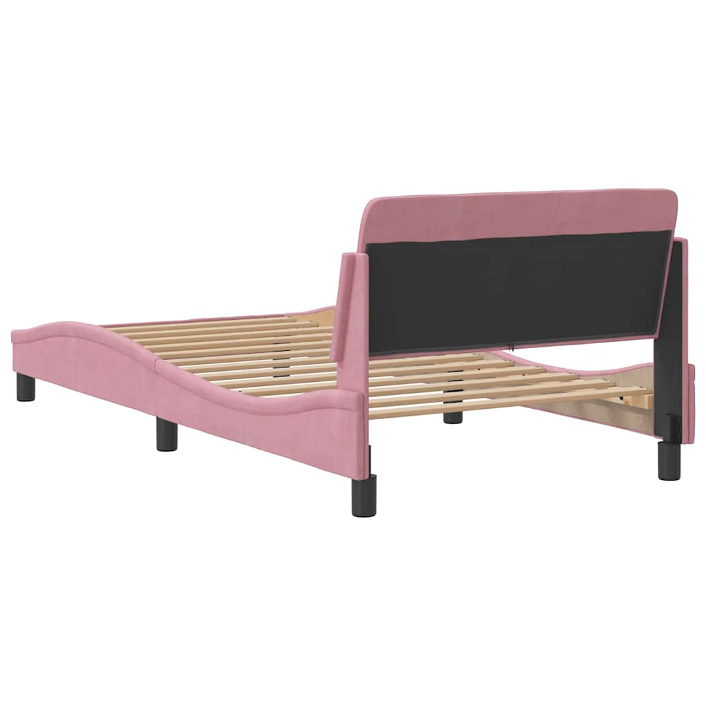 Bettgestell mit Kopfteil "Dover" Rosa 100x200 cm Samt