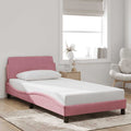 Bettgestell mit Kopfteil "Dover" Rosa 100x200 cm Samt