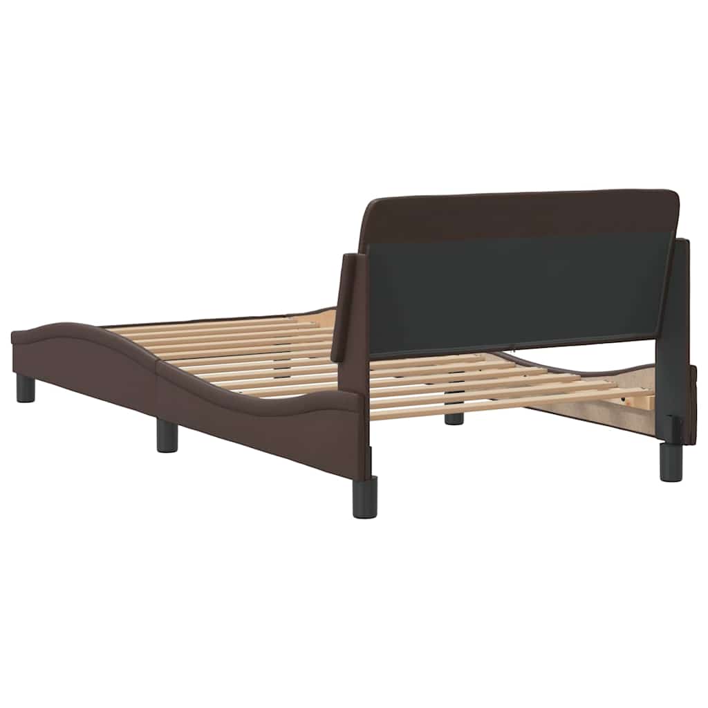 Bettgestell "Dover" Braun 100x200 cm Kunstleder