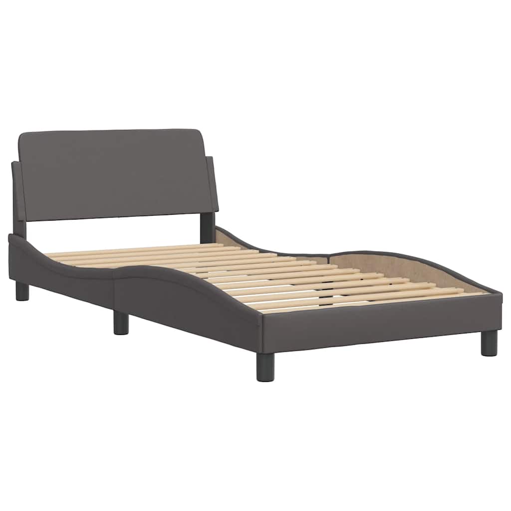 Bettgestell "Dover" Grau 100x200 cm Kunstleder