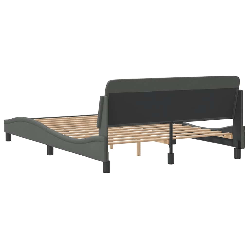 Bettgestell "Dover" Dunkelgrau 120x200 cm Stoff