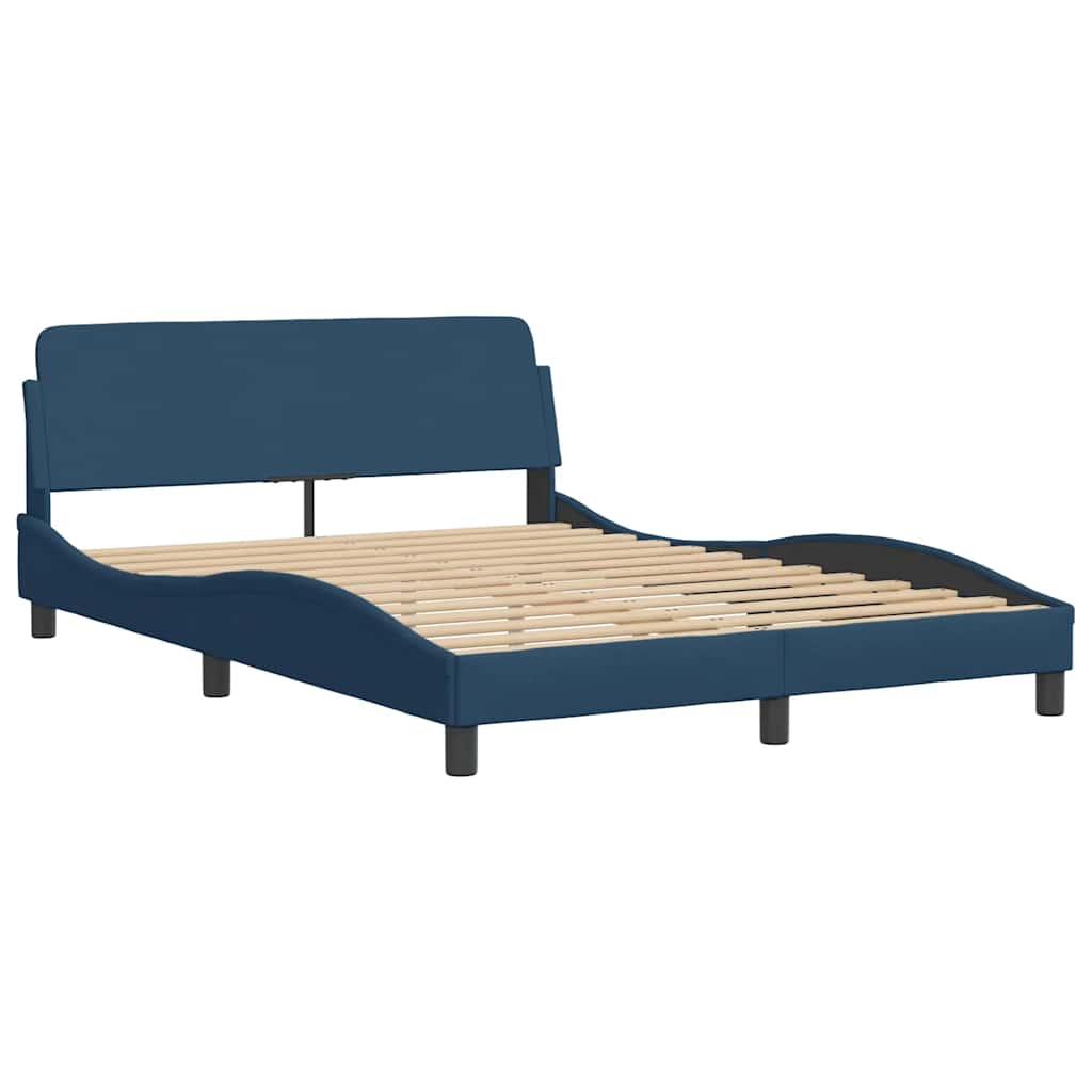 Bettgestell mit Kopfteil "Dover" Blau 120x200 cm Stoff