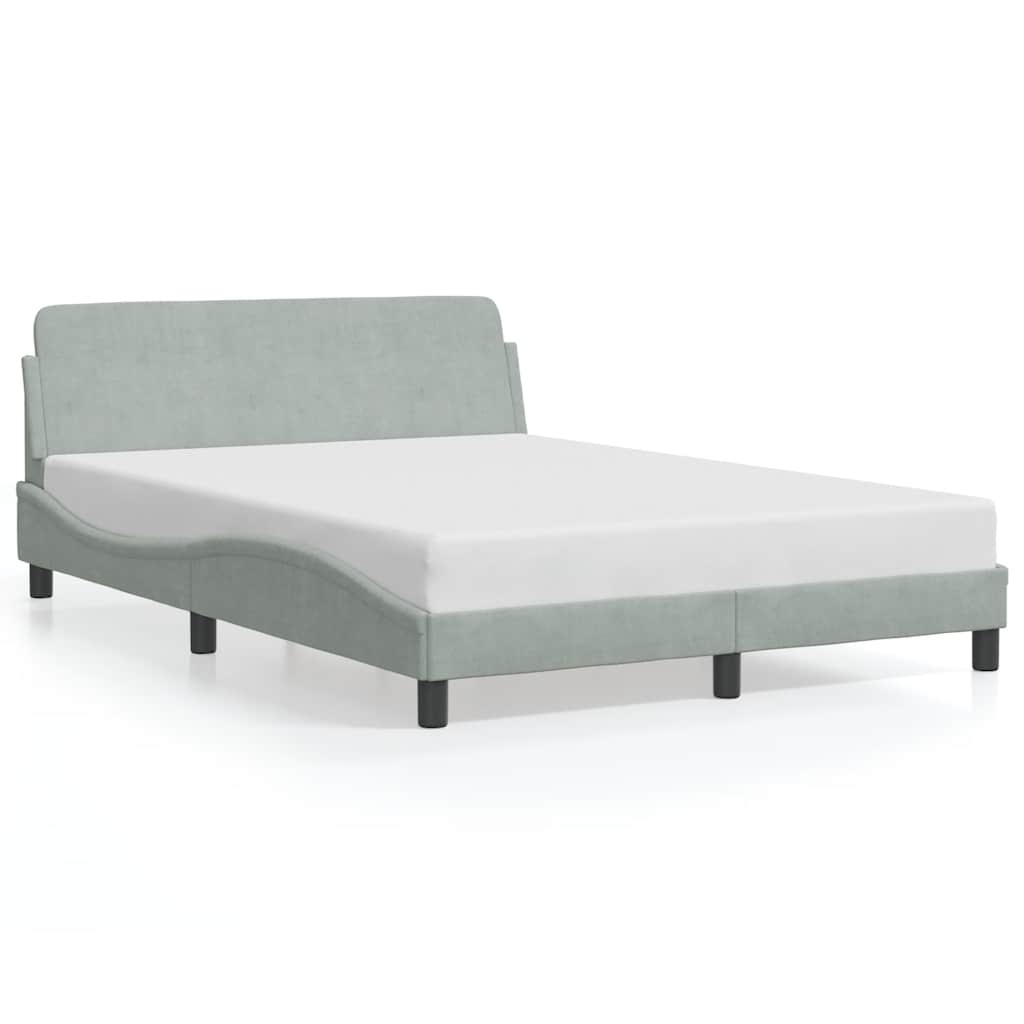 Bettgestell "Dover" Hellgrau 120x200 cm Samt