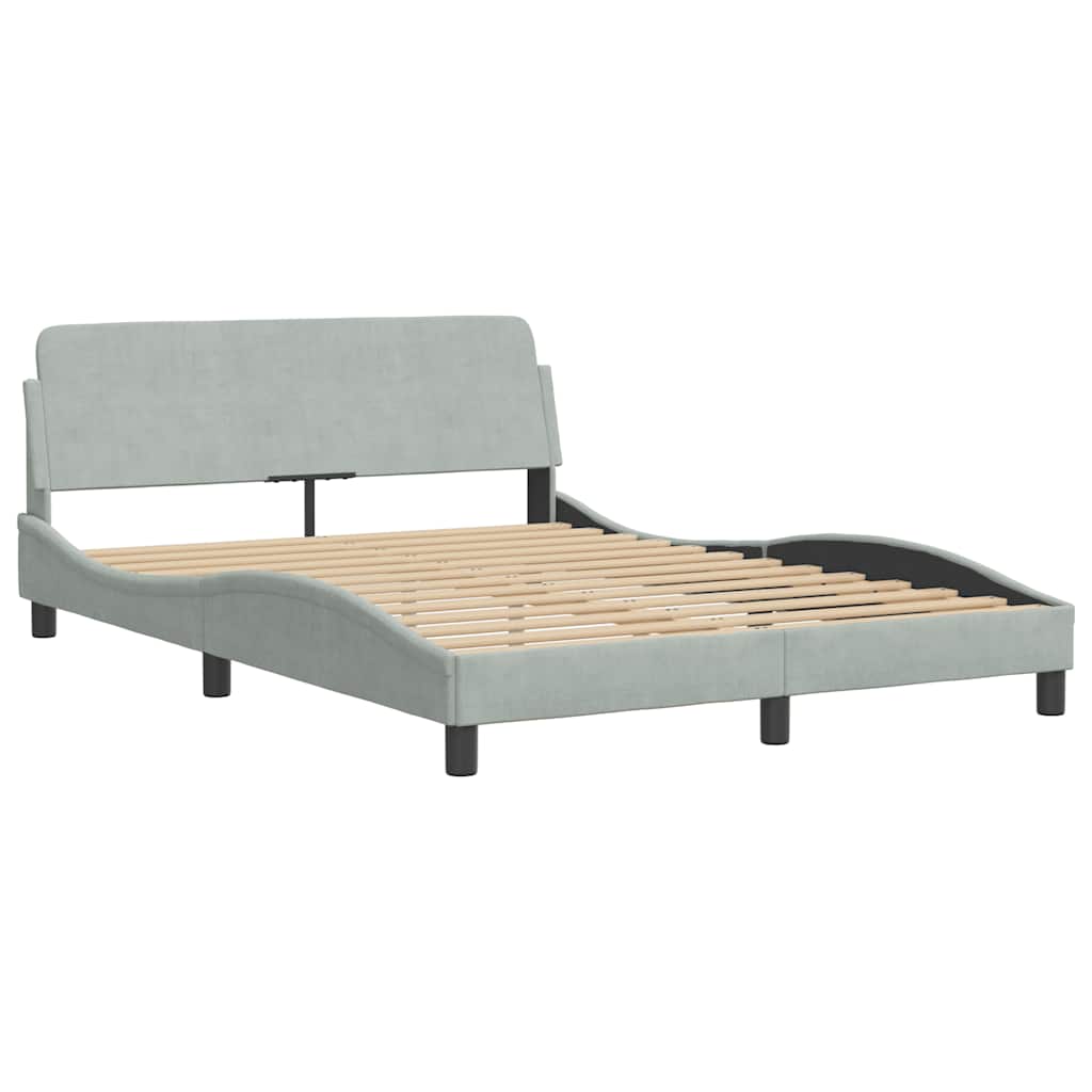 Bettgestell "Dover" Hellgrau 120x200 cm Samt