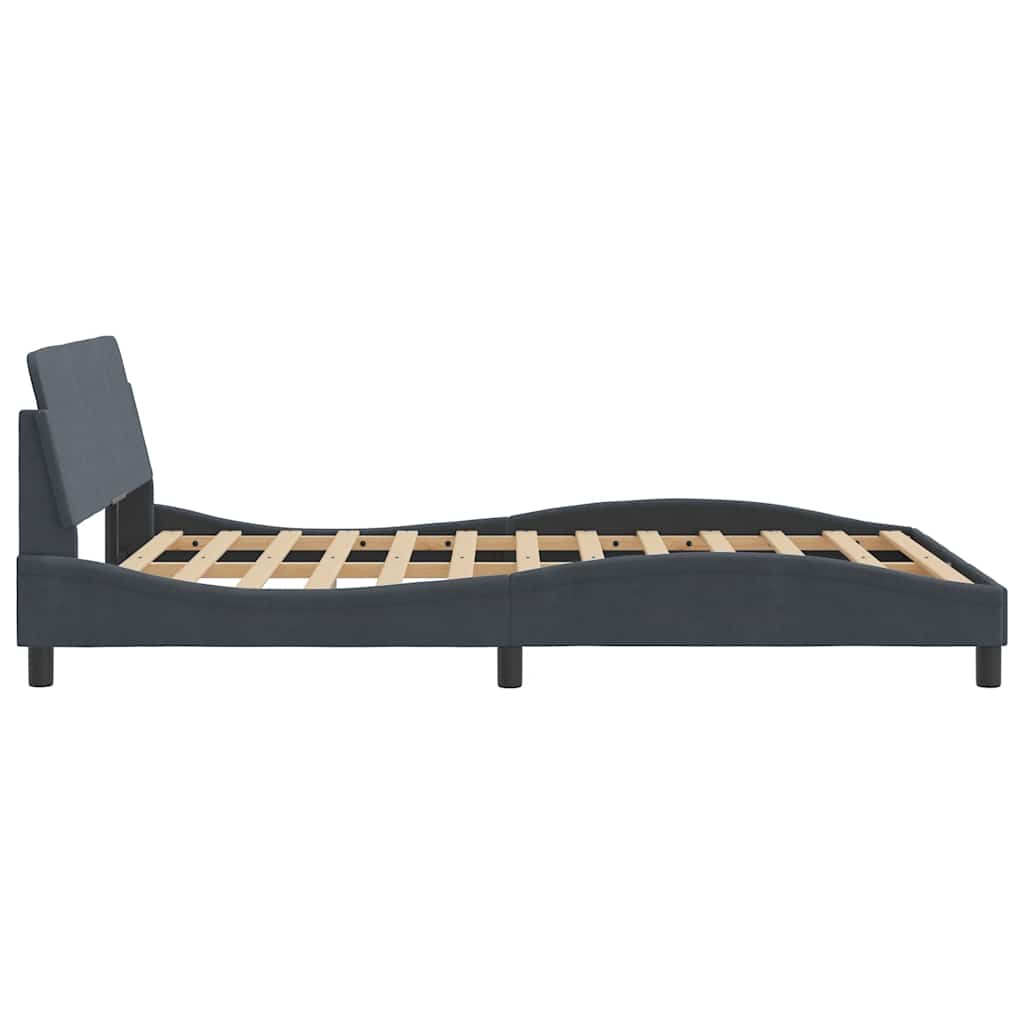 Bettgestell "Dover" Dunkelgrau 120x200 cm Samt