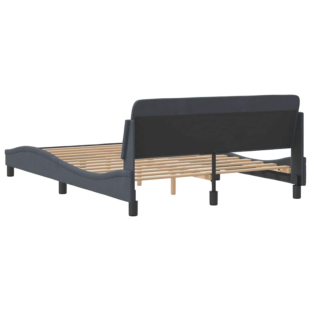 Bettgestell "Dover" Dunkelgrau 120x200 cm Samt