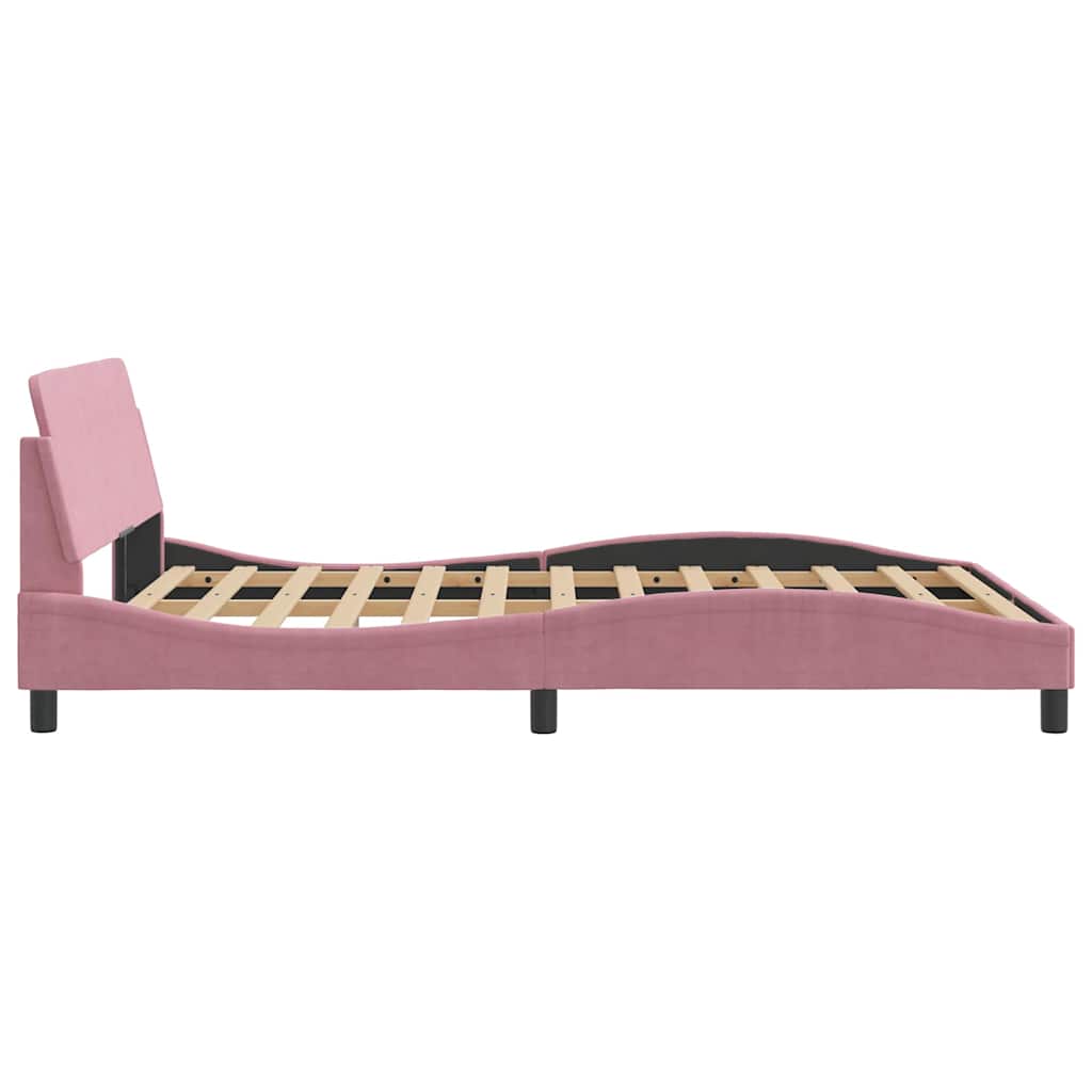 Bettgestell mit Kopfteil "Dover" Rosa 120x200 cm Samt