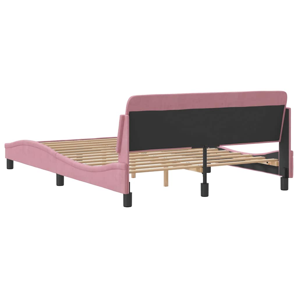 Bettgestell mit Kopfteil "Dover" Rosa 120x200 cm Samt