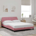 Bettgestell mit Kopfteil "Dover" Rosa 120x200 cm Samt