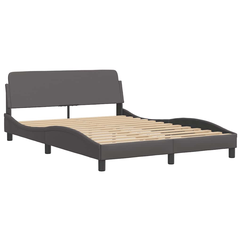 Bettgestell "Dover" Grau 120x200 cm Kunstleder