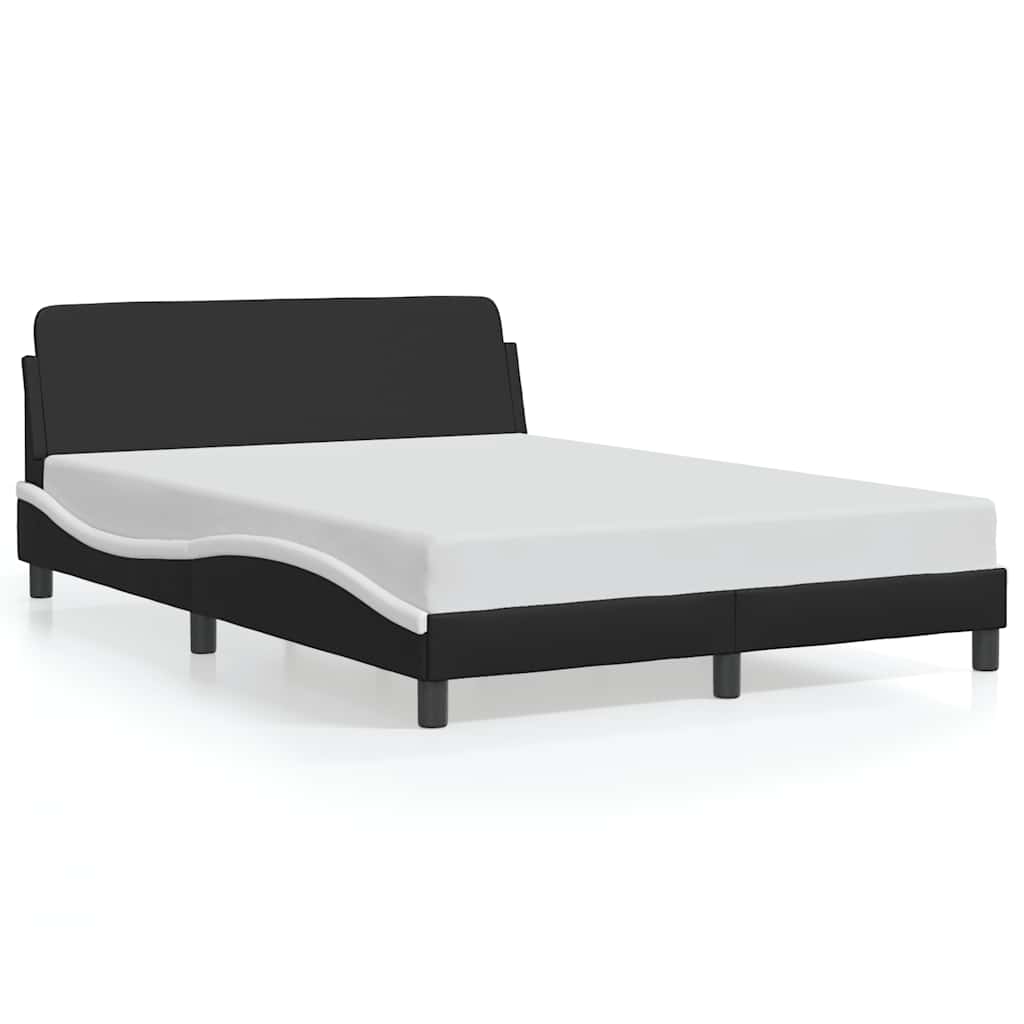 Bettgestell "Dover" Schwarz und Weiß 120x200 cm Kunstleder