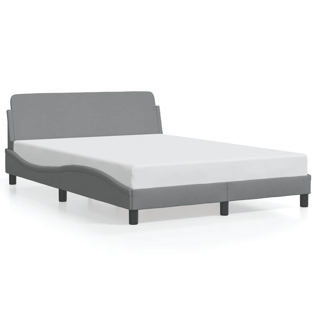 Bettgestell "Dover" Hellgrau 140x190 cm Stoff