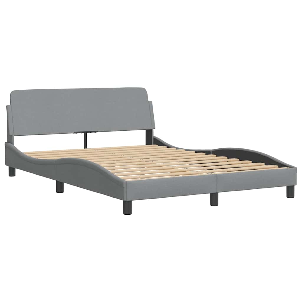 Bettgestell "Dover" Hellgrau 140x190 cm Stoff