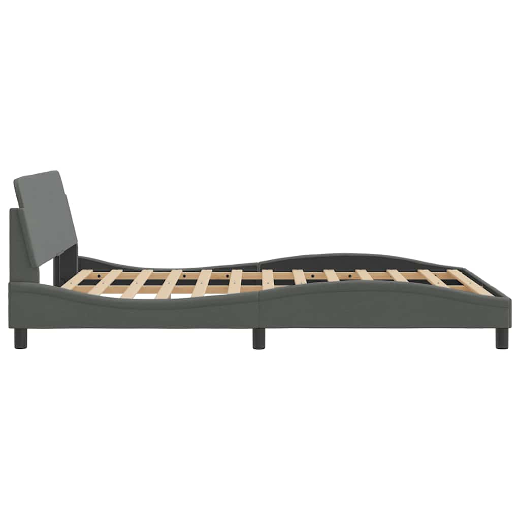 Bettgestell "Dover" Dunkelgrau 140x190 cm Stoff