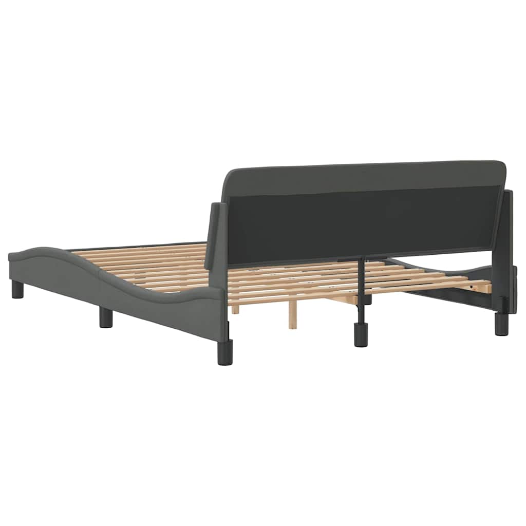 Bettgestell "Dover" Dunkelgrau 140x190 cm Stoff