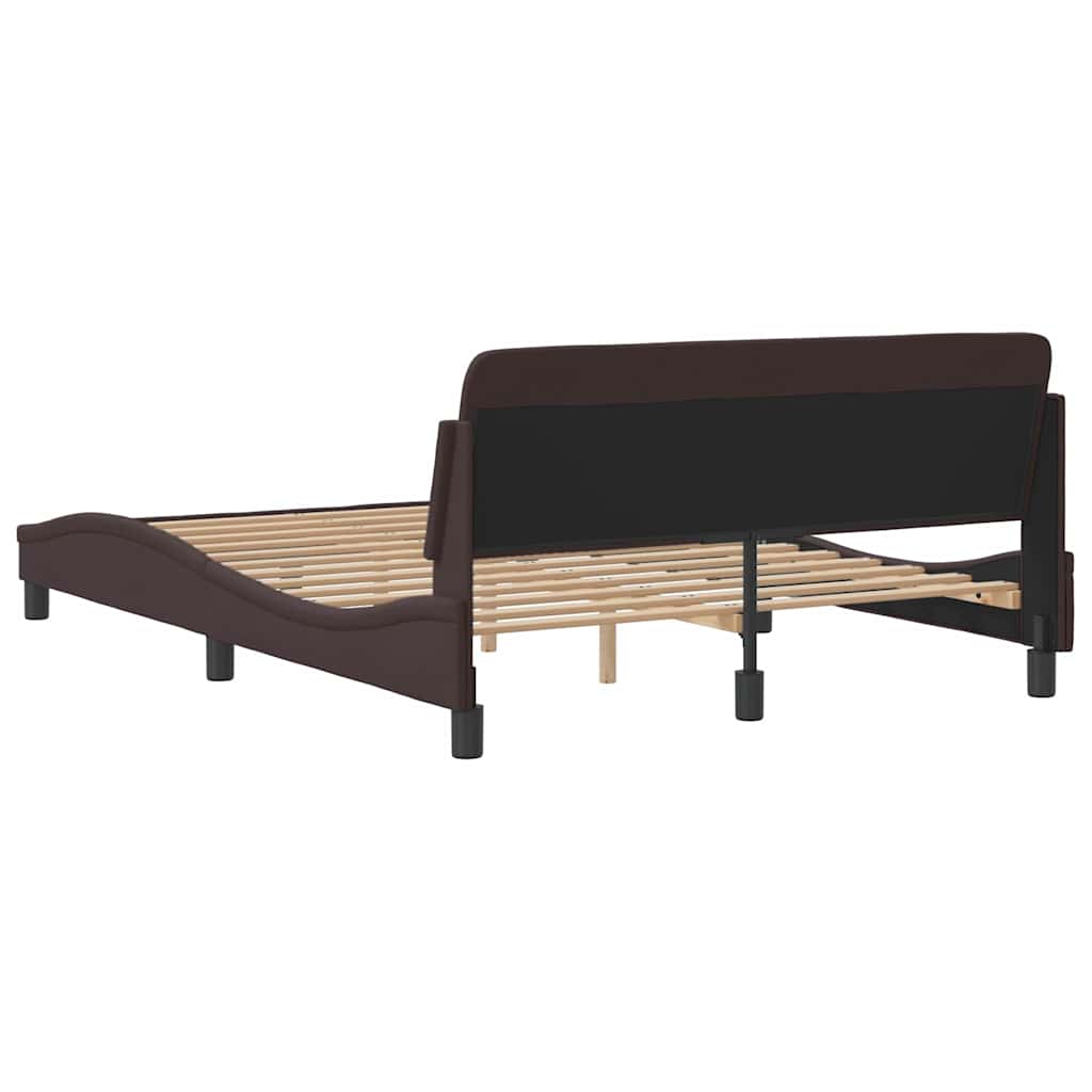 Bettgestell "Dover" Dunkelbraun 140x190 cm Stoff