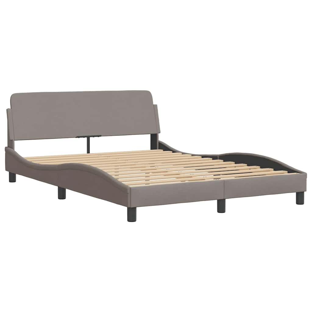 Bettgestell "Dover" Taupe 140x190 cm Stoff