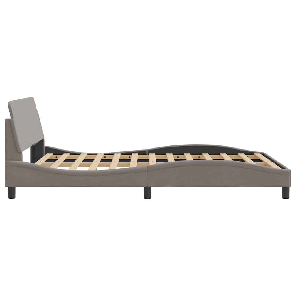 Bettgestell "Dover" Taupe 140x190 cm Stoff