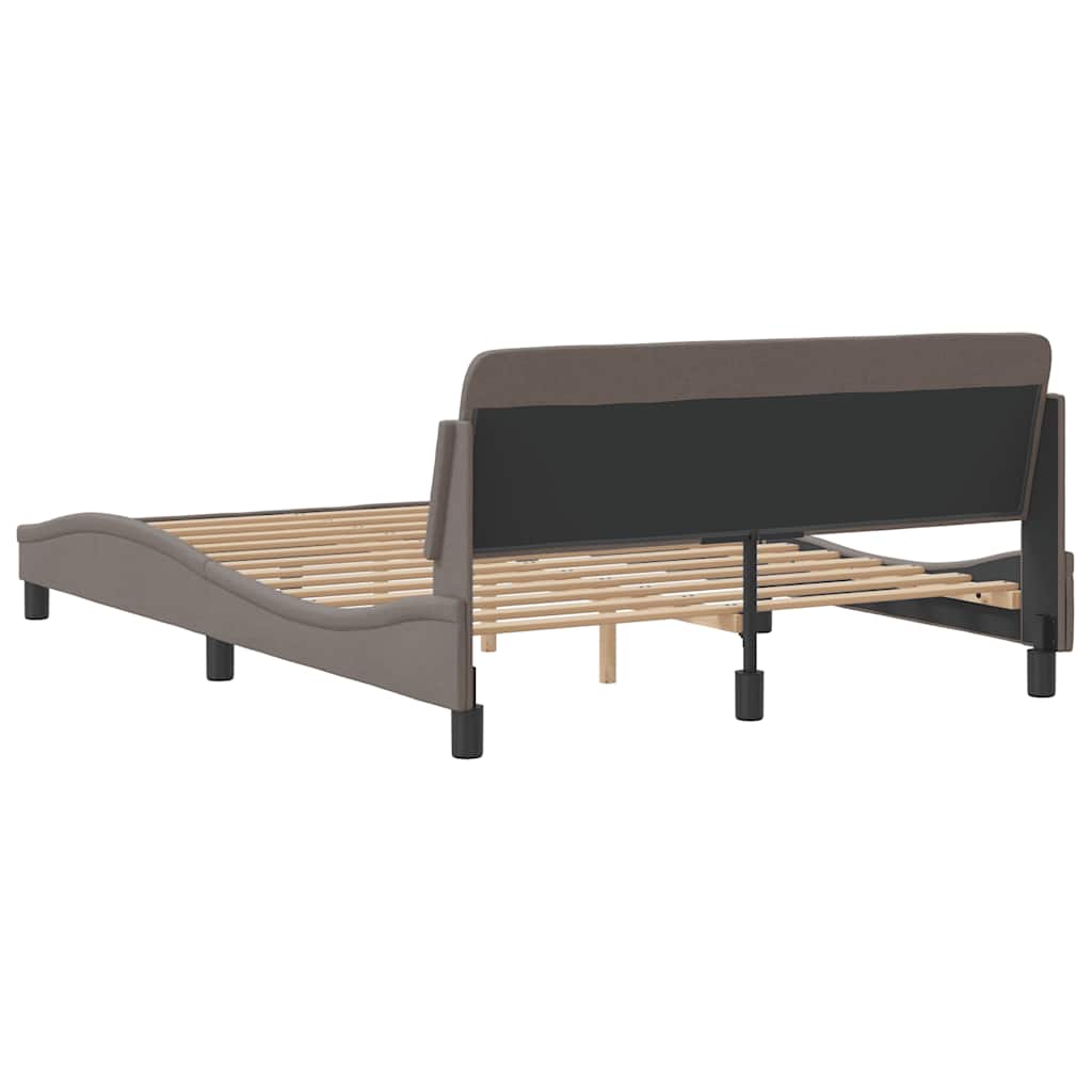 Bettgestell "Dover" Taupe 140x190 cm Stoff