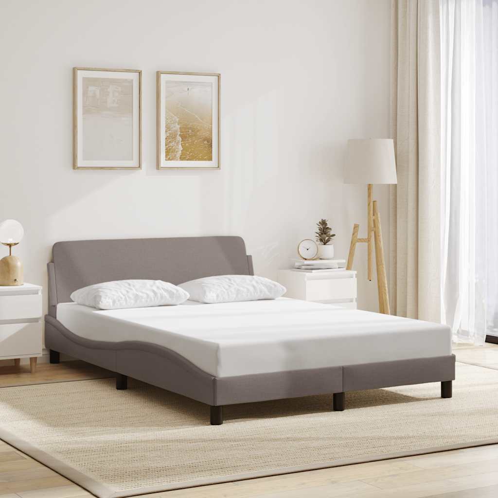 Bettgestell "Dover" Taupe 140x190 cm Stoff
