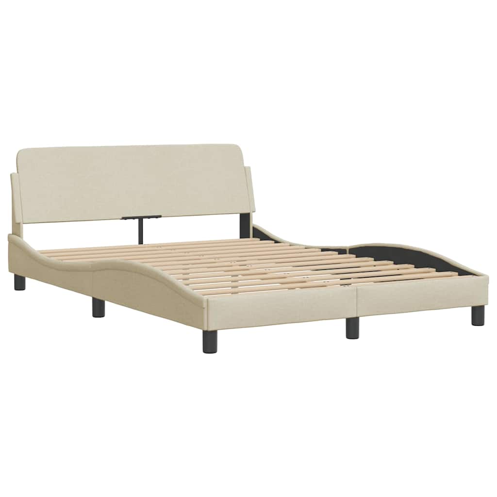 Bettgestell "Dover" Creme 140x190 cm Stoff