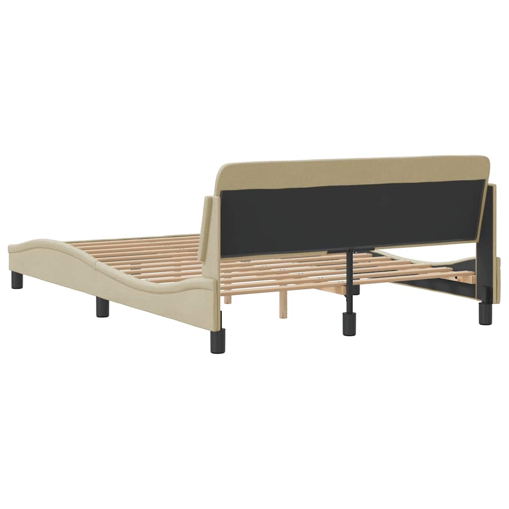 Bettgestell "Dover" Creme 140x190 cm Stoff