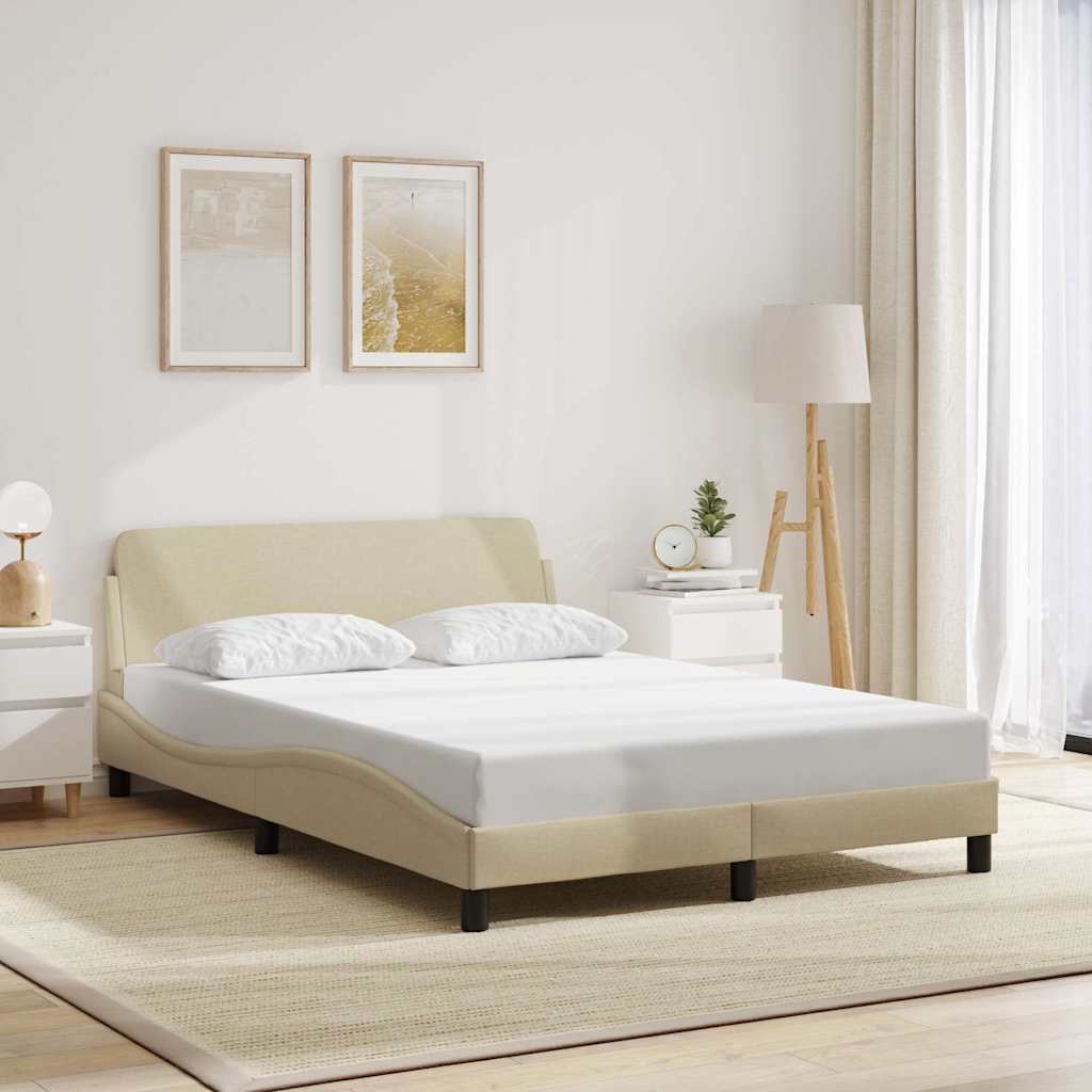 Bettgestell "Dover" Creme 140x190 cm Stoff