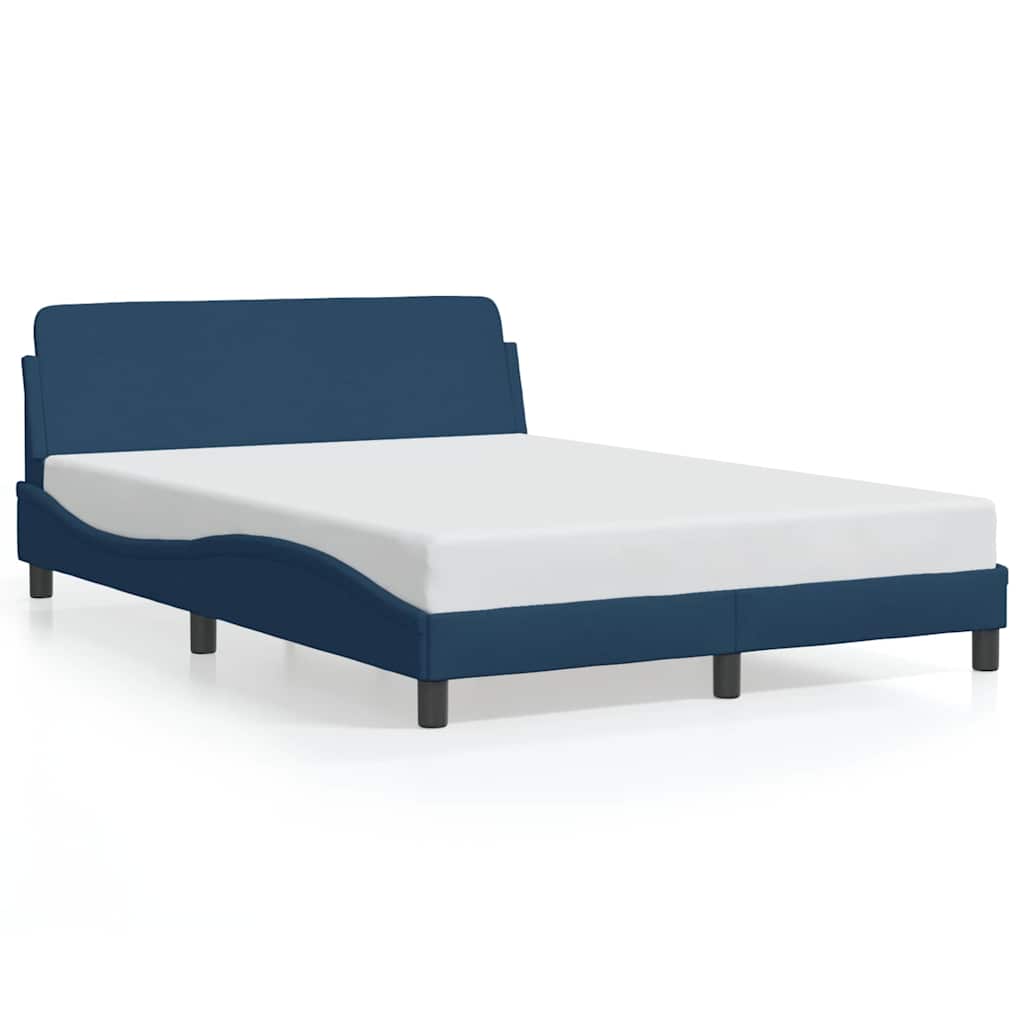 Bettgestell mit Kopfteil "Dover" Blau 140x190 cm Stoff