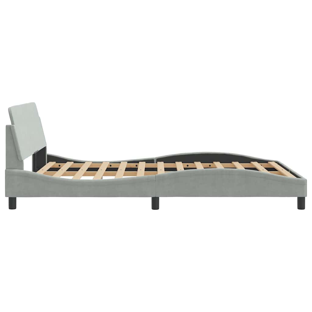 Bettgestell "Dover" Hellgrau 140x190 cm Samt