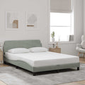 Bettgestell "Dover" Hellgrau 140x190 cm Samt