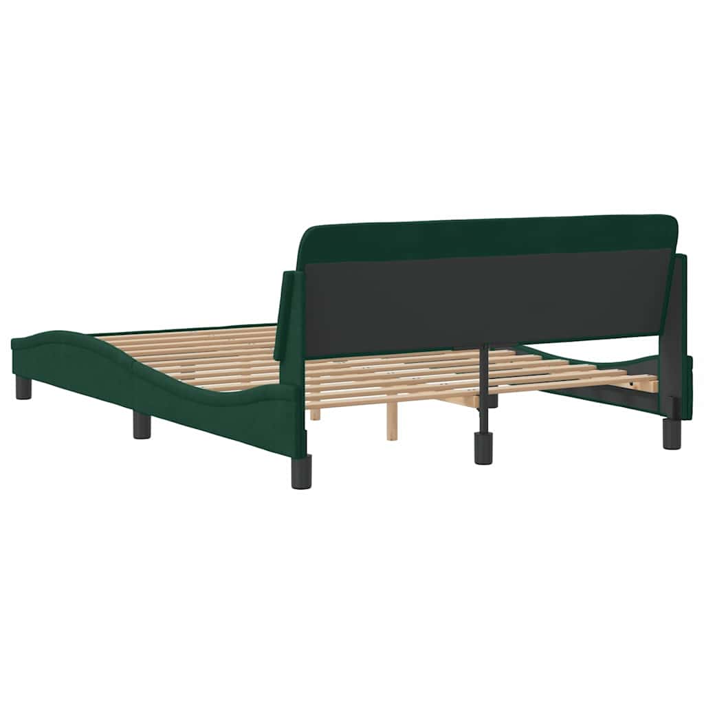 Bettgestell "Dover" Dunkelgrün 140x190 cm Samt