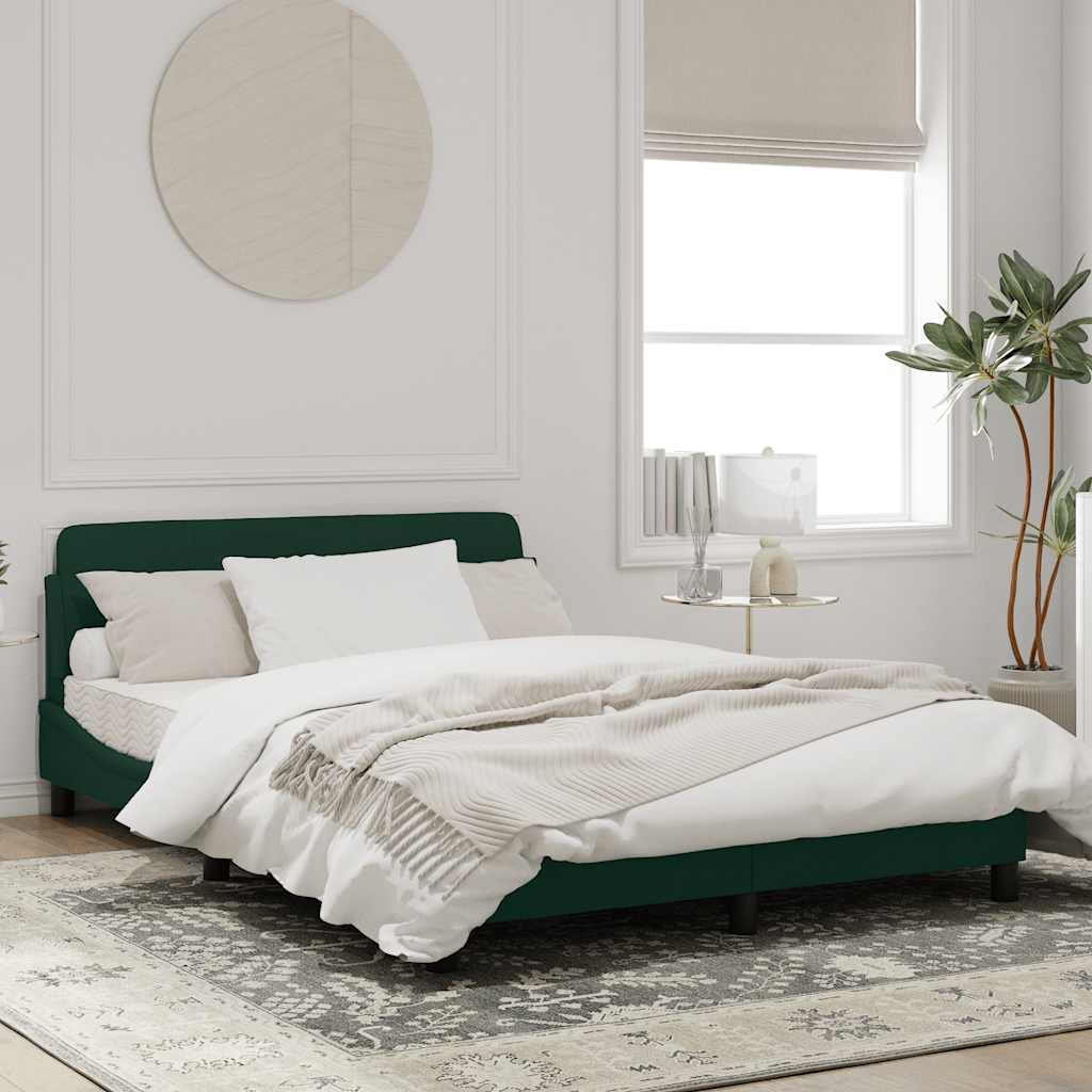 Bettgestell "Dover" Dunkelgrün 140x190 cm Samt