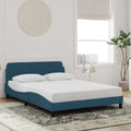 Bettgestell mit Kopfteil "Dover" Blau 140x190 cm Samt