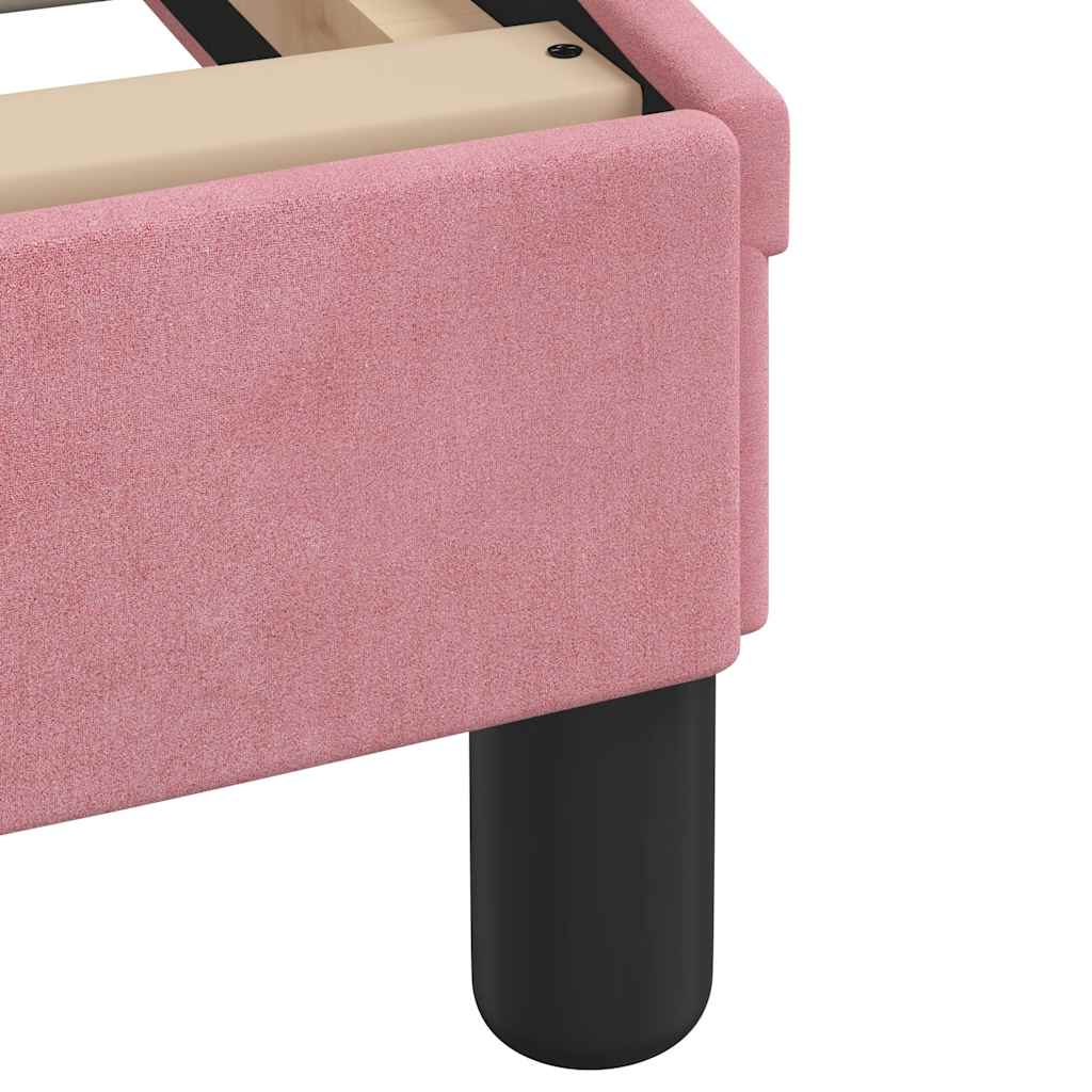 Bettgestell mit Kopfteil "Dover" Rosa 140x190 cm Samt