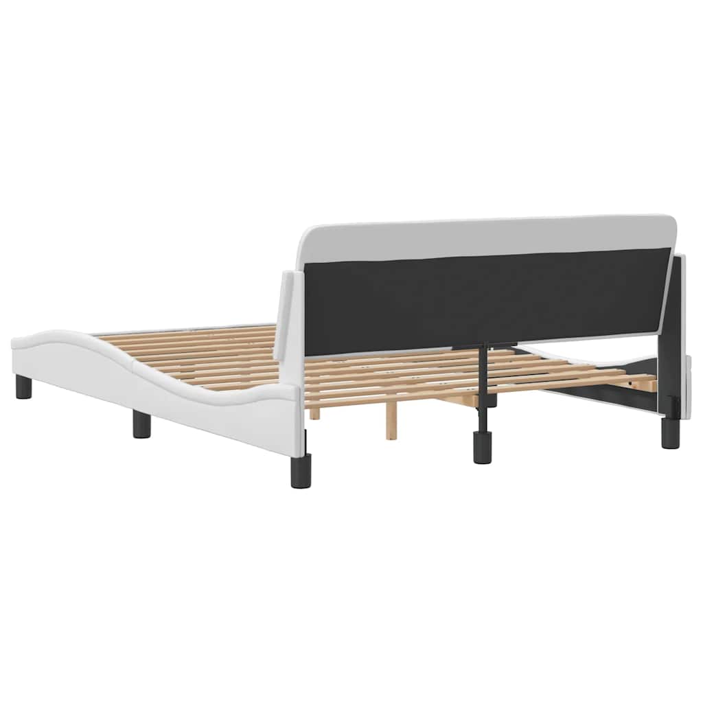 Bettgestell "Dover" Weiß 140x190 cm Kunstleder